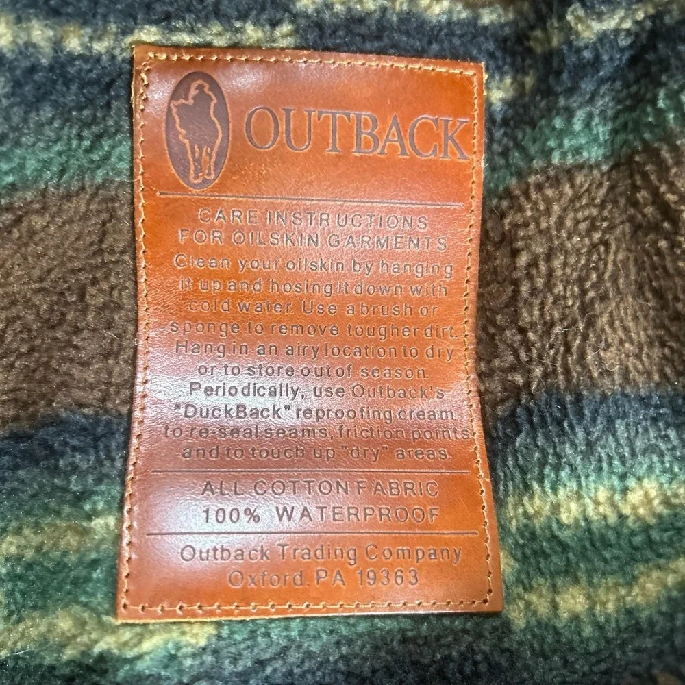 Outback Trading Company Jacket Mens Medium Brown Oilskin Pathfinder 2707